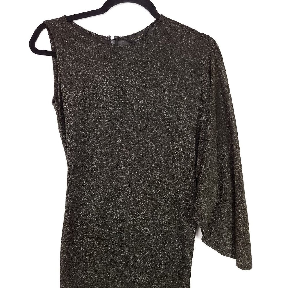 Ted Baker Monyca Draped One Shoulder Cover Up Size 0 Sheer Outer Layer Only - Picture 5 of 15